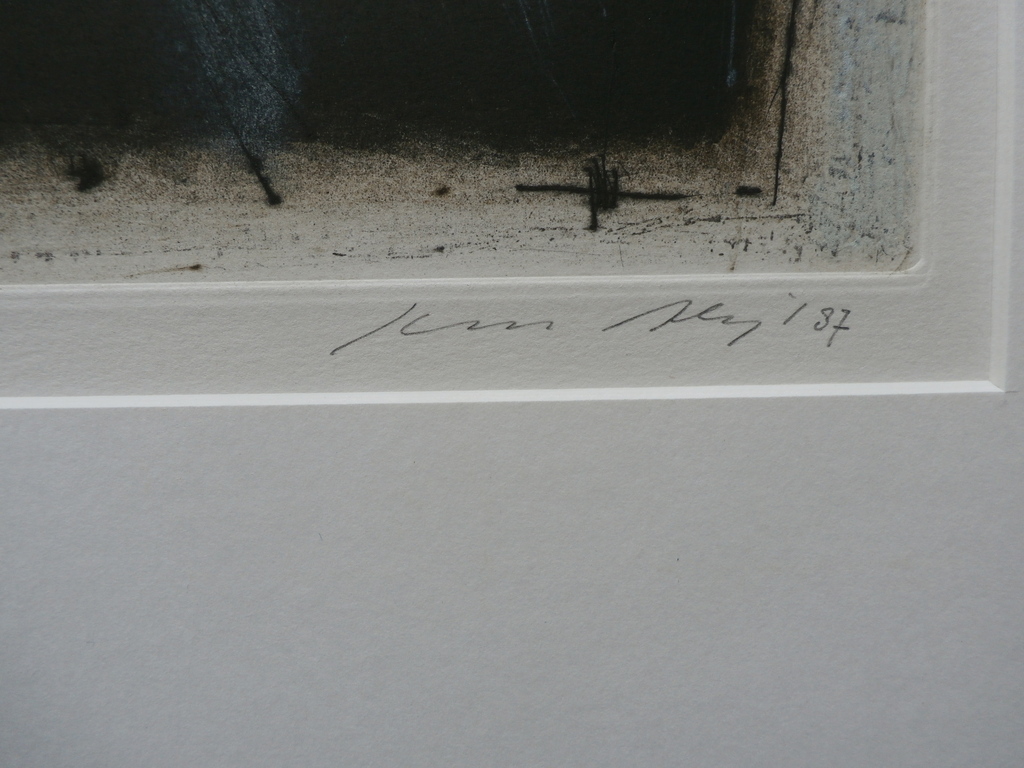 Kees Slegt - abstracte ets - 1987 kopen? Bied vanaf 35!