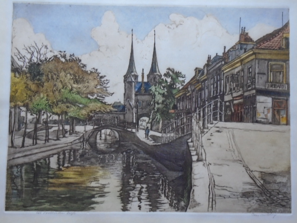 Cees Bolding - kleurenets - Het Oosteinde Delft verkocht voor € 40!