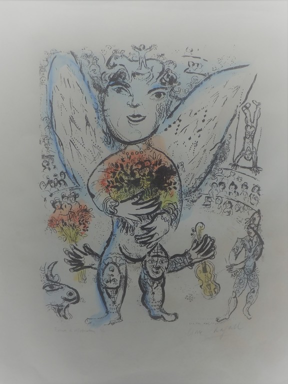 Marc Chagall - ingekleurde prent Circus -serie uit de jaren '70 verkocht voor € 400!