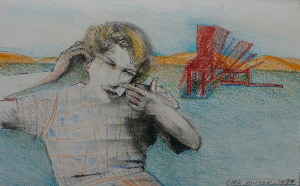 Kees Spermon - Kees Spermon - potloodtekening: Little mirror - 1970 kopen? Bied vanaf 60!
