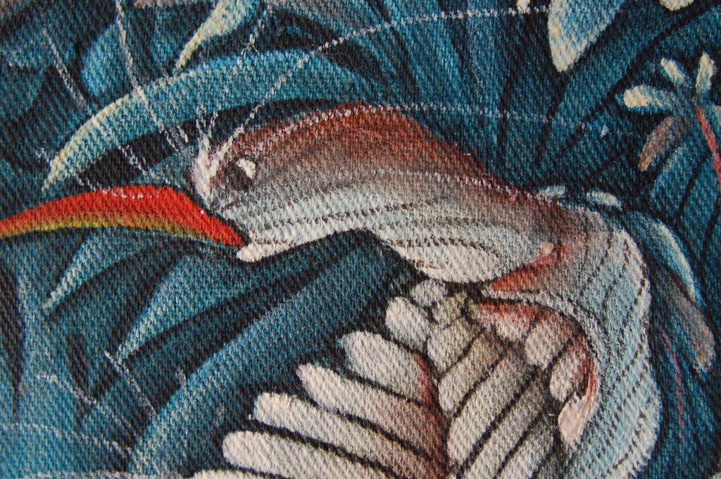 Onbekende kunstenaar - schildering op doek - kraanvogels  kopen? Bied vanaf 1!