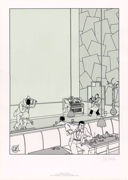 Joost Swarte: De Spiegel -zeefdruk 1977- verkocht voor € 45!