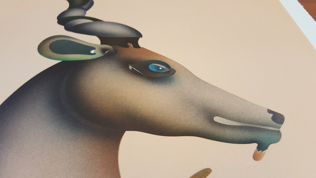 JEAN-PAUL DONADINI - LA LICORNE, grote kleuren lithografie, handgesigneerd kopen? Bied vanaf 1!