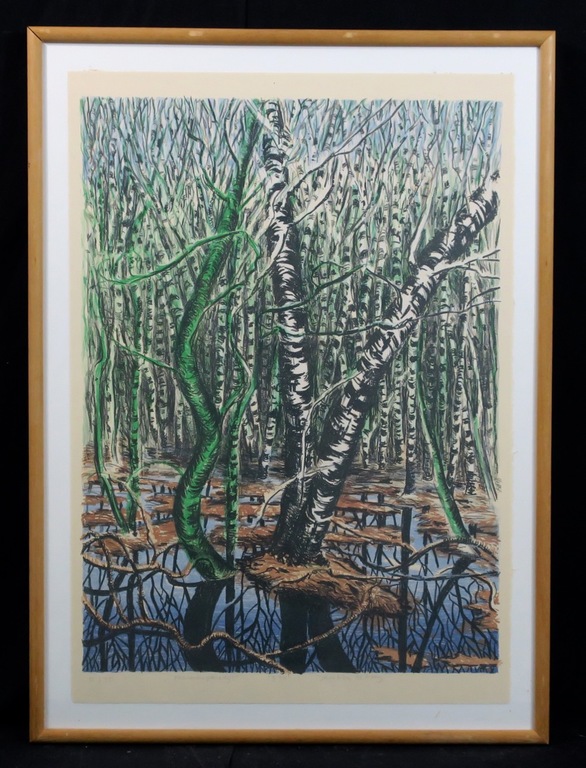 Jacobien de Rooij: Litho, Meeuwenparadijs - Ingelijst verkocht voor € 65!