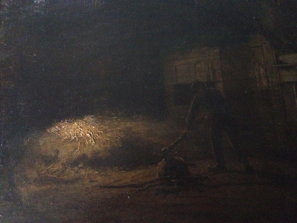 August Le Gras (1864-1915): Houthakkende boer in schuur, olieverf op doek kopen? Bied vanaf 10!