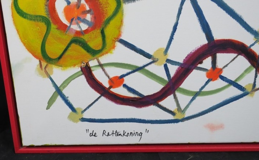 Meertje Kaal: Acryl en Olieverf op doek, De Rattenkoning - Ingelijst (groot) kopen? Bied vanaf 50!