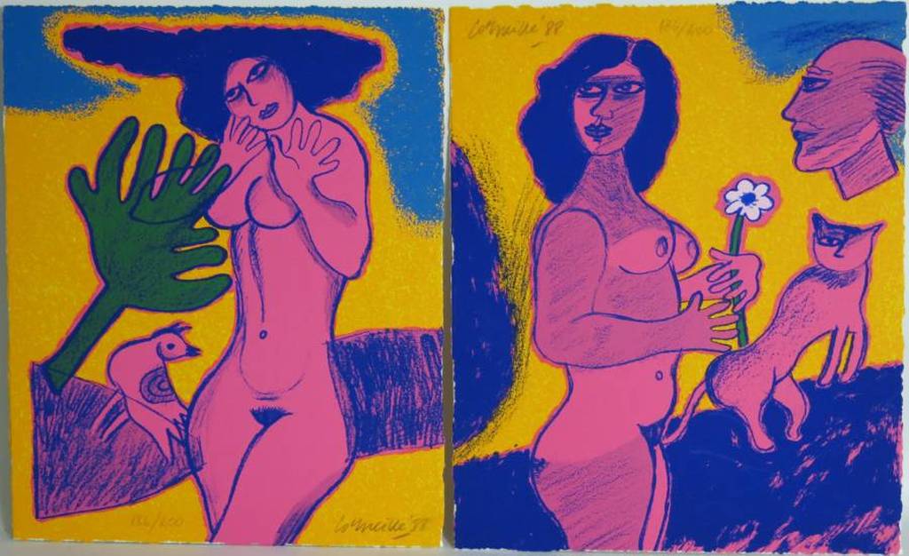 Corneille: Portfolio La sensualite du sensible, 4x Zeefdruk + boek kopen? Bied vanaf 450!