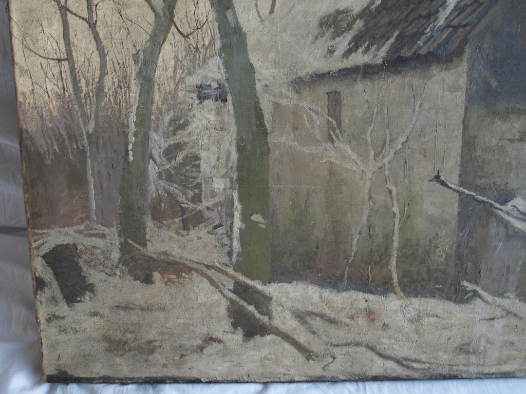 Onbekend : Olieverf op doek – Hutje in de winter – ca 1925 – 71 x 100 cm kopen? Bied vanaf 1!