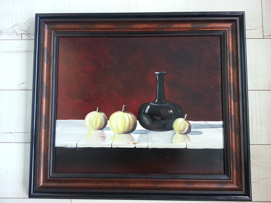 Henk Poeder (1964) - Olie op paneel (60x50), gesigneerd (mooie lijst) verkocht voor € 199!