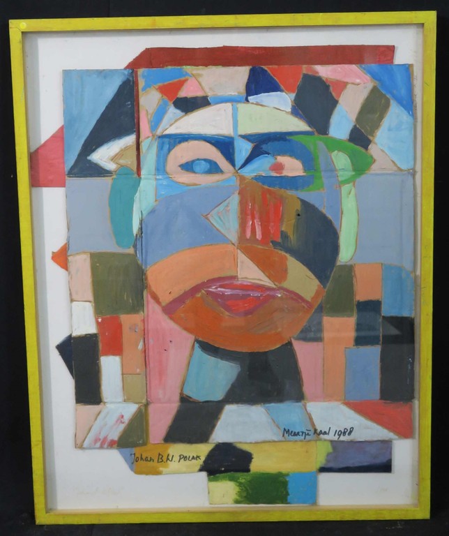 Meertje Kaal: Acryl op Collage van karton, Johan B.W. Polak - Ingelijst kopen? Bied vanaf 1!