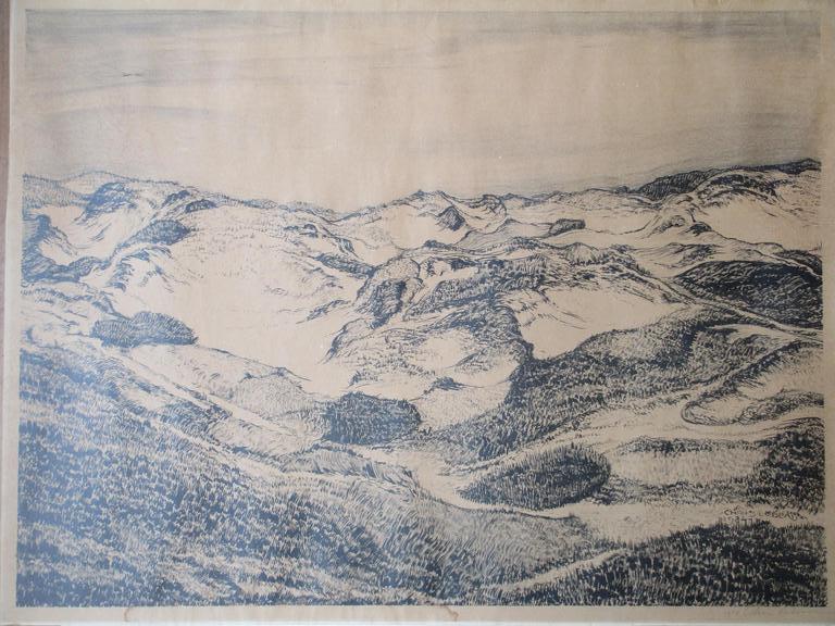 Chris Lebeau, Duinlandschap, Litho kopen? Bied vanaf 75!