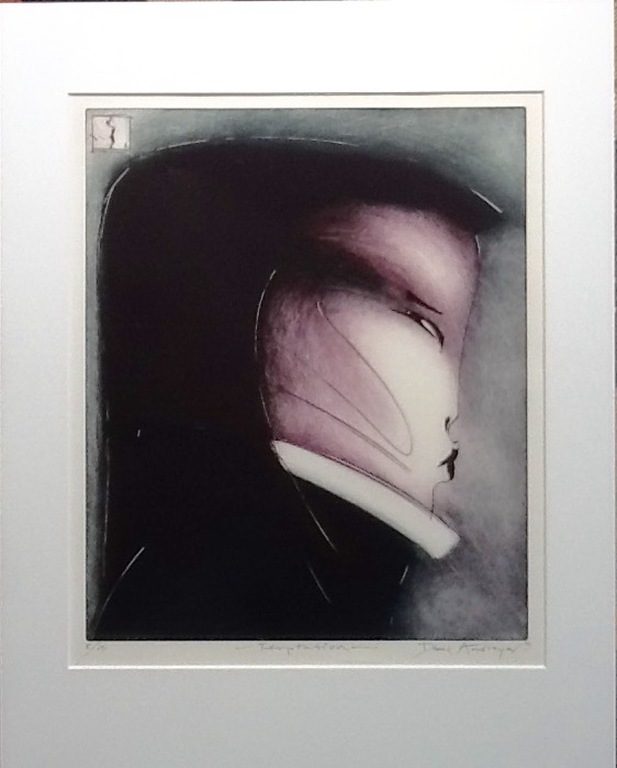 Dana Andreev, ingekleurde ets, Temptation, gesigneerd kopen? Bied vanaf 65!