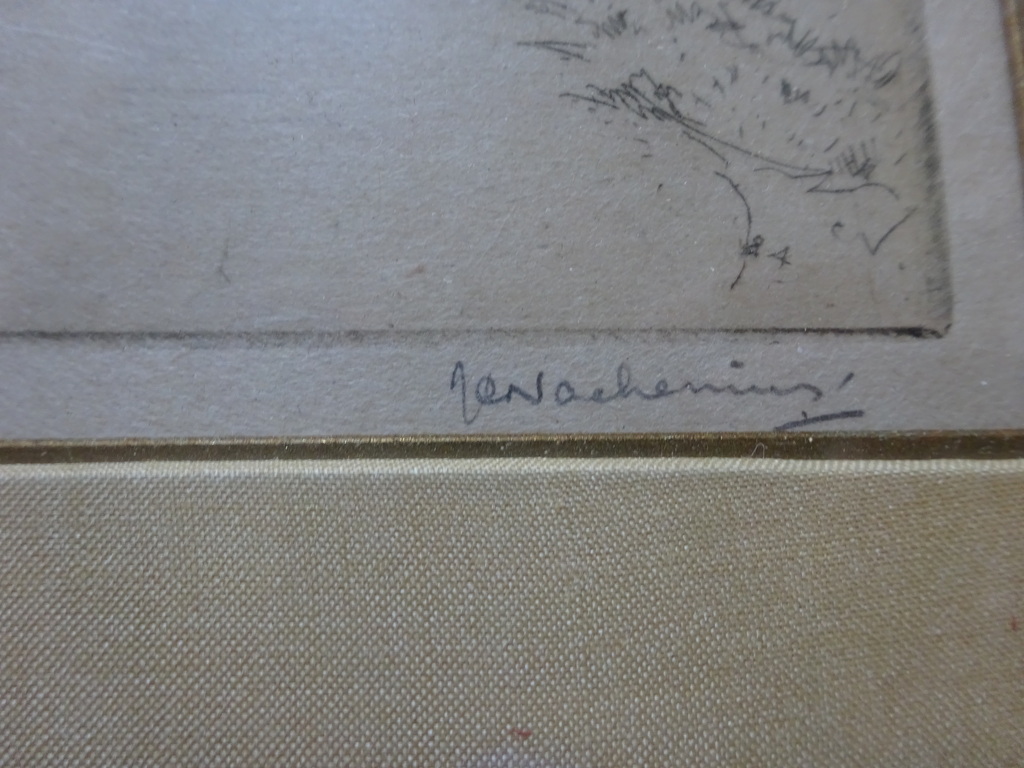 Jan Coenraad Nachenius (1890-1987) : Ets – Veenendaal – gesigneerd – ca 1945  kopen? Bied vanaf 1!