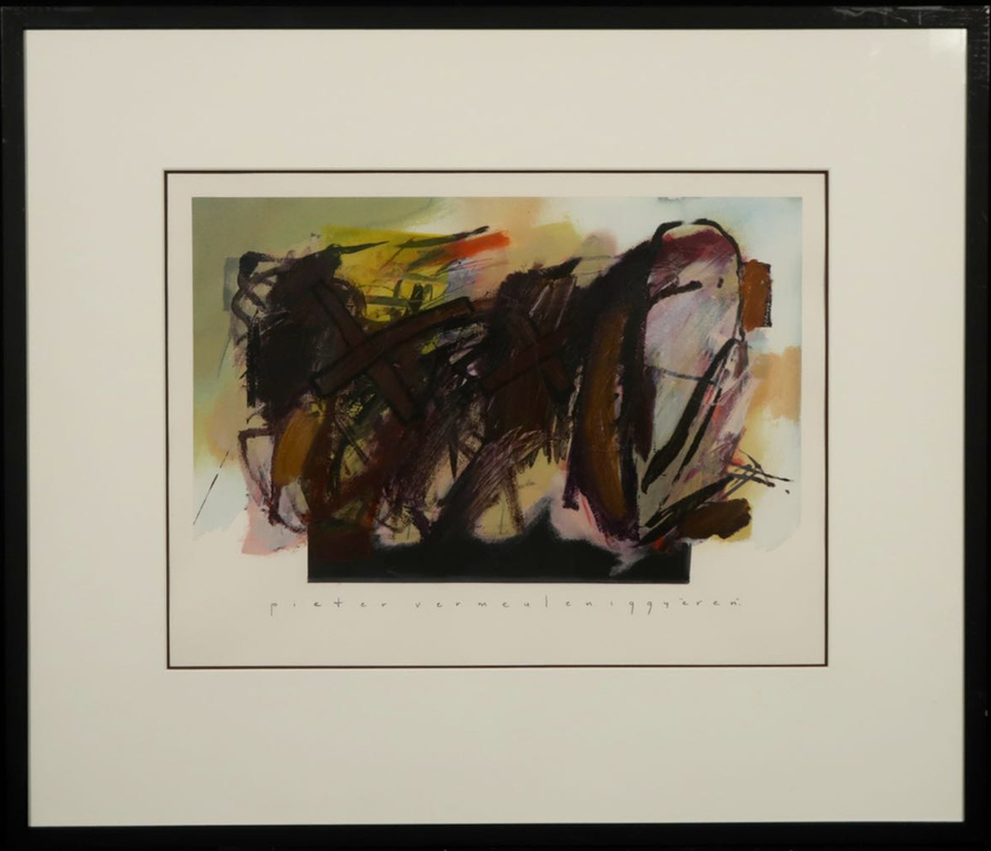 Pieter Vermeulen: Gemengde techniek op papier, Zonder titel - Ingelijst kopen? Bied vanaf 50!