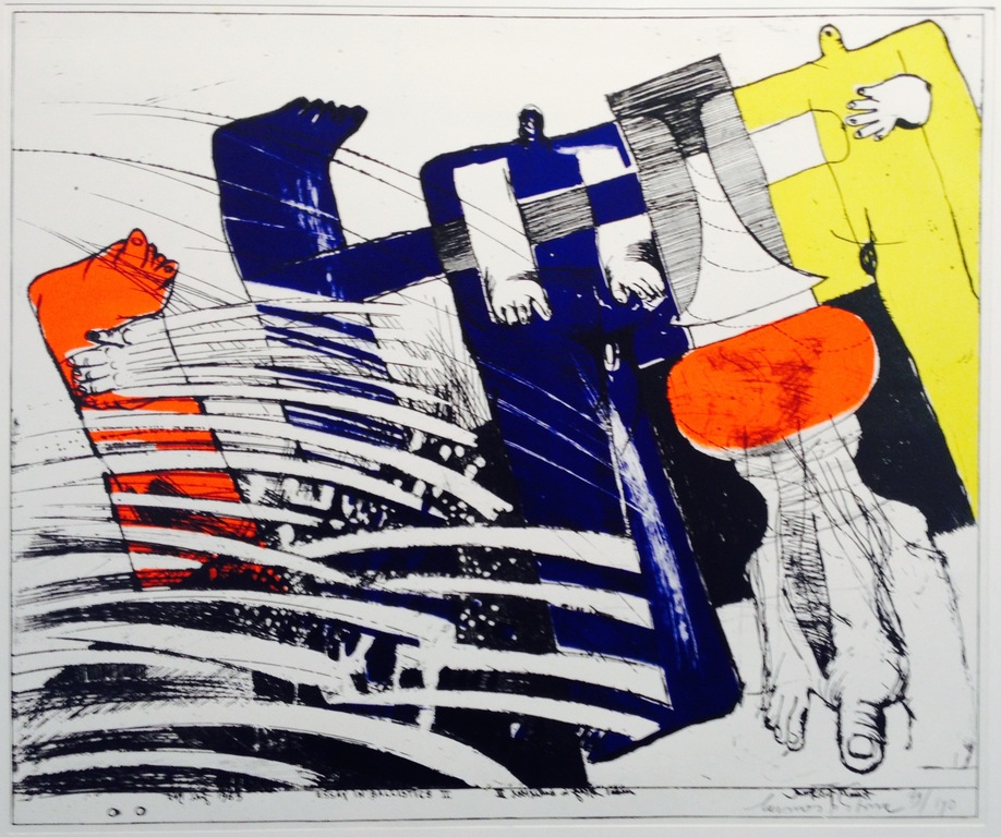 Hannes Postma, "Essay in Ballistics II", litho in vier kleuren, 1965, Prent 190 kopen? Bied vanaf 45!