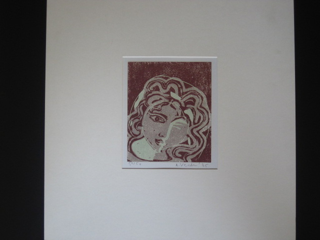 Vroege Litho van Suriname expressionist Anton Vrede (1953-)  "vrouw" gesigd kopen? Bied vanaf 1!