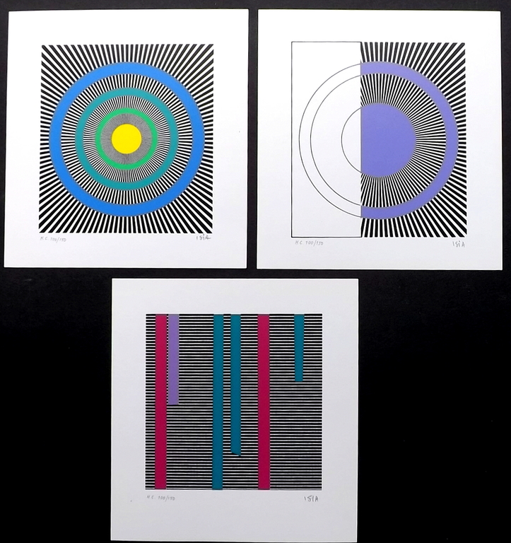 Isia Leviant - 3x Op-Art litho -  kopen? Bied vanaf 1!