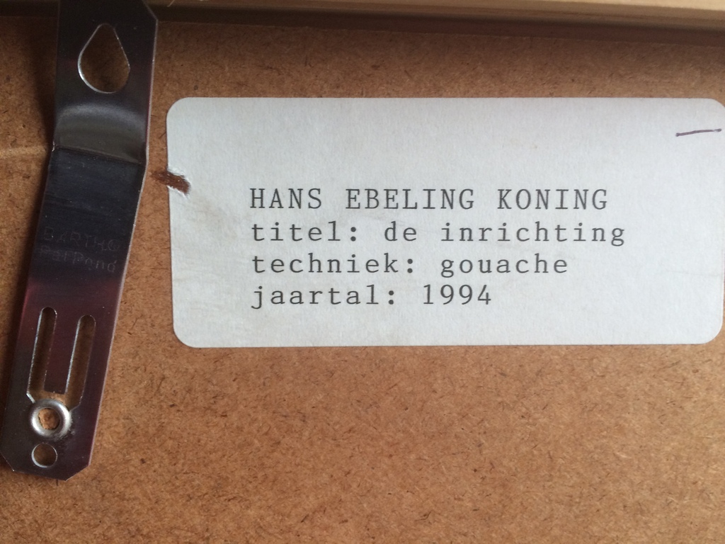 Hans Ebeling Koning - De inrichting (gouache, groot) kopen? Bied vanaf 90!
