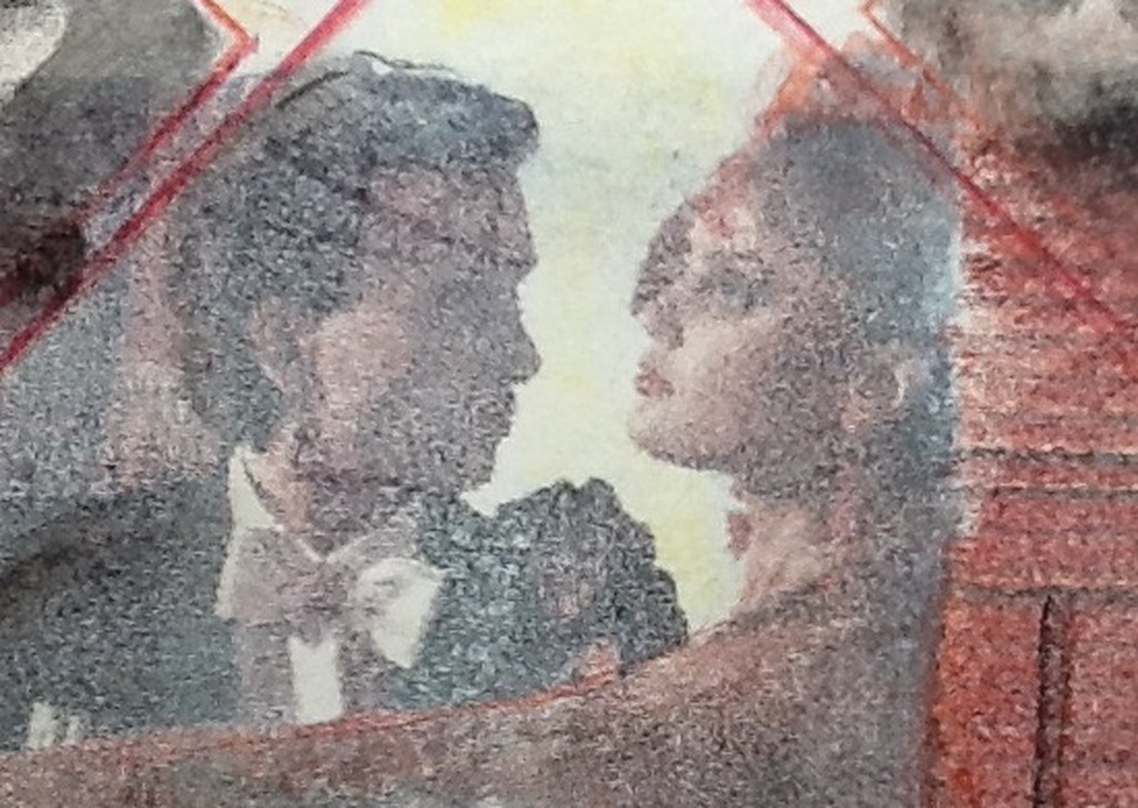 Anina Margiono,gemengde techniek krijt en collage, Unica, gesigneerd kopen? Bied vanaf 1!