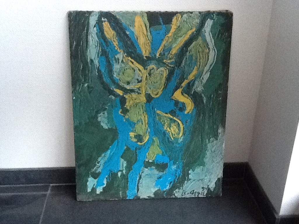Karel Appel, Zeefdruk op linnen, Abstract kopen? Bied vanaf 175!