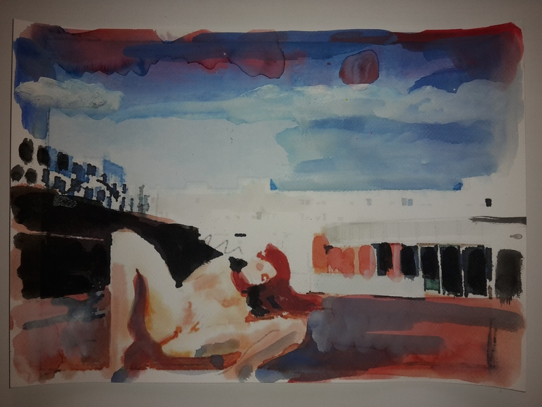 Peter Klashorst - Stopera Amsterdam - gemengde techniek op papier - gesigneerd kopen? Bied vanaf 65!