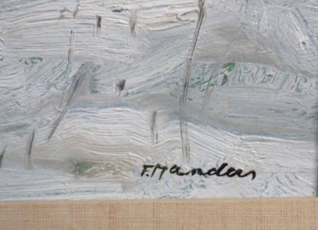 Frans Manders: Olieverf op paneel, Winters landschap - Ingelijst kopen? Bied vanaf 250!