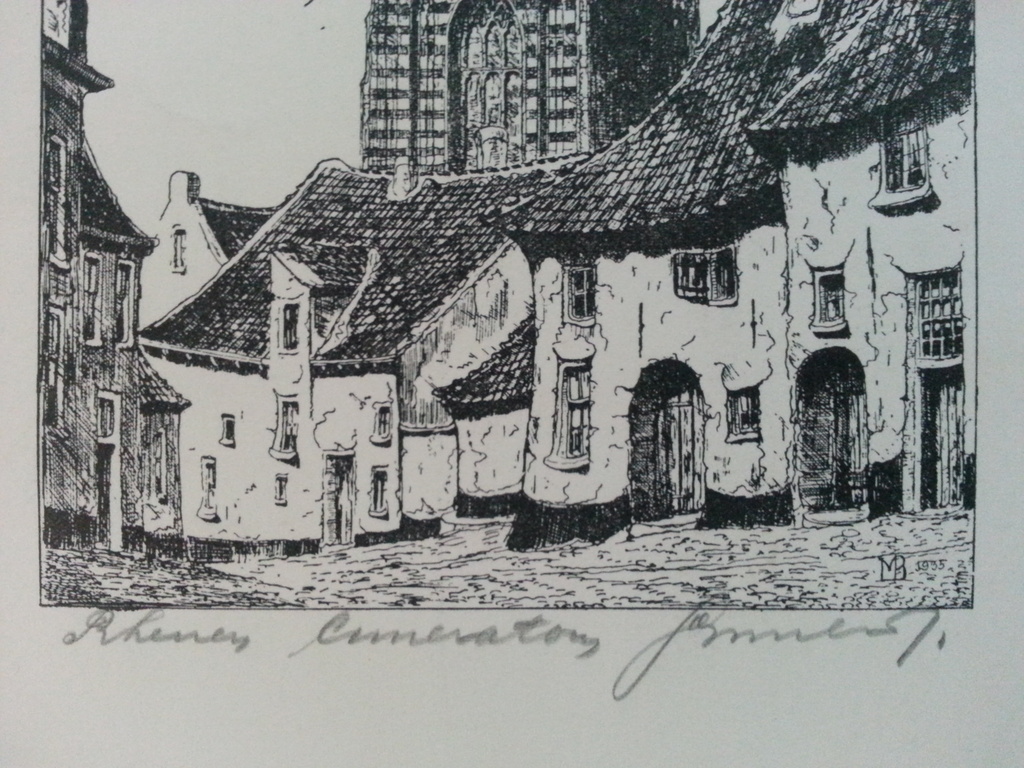 Cunerakerk Rhenen - ets, hand gesigneerd kopen? Bied vanaf 25!