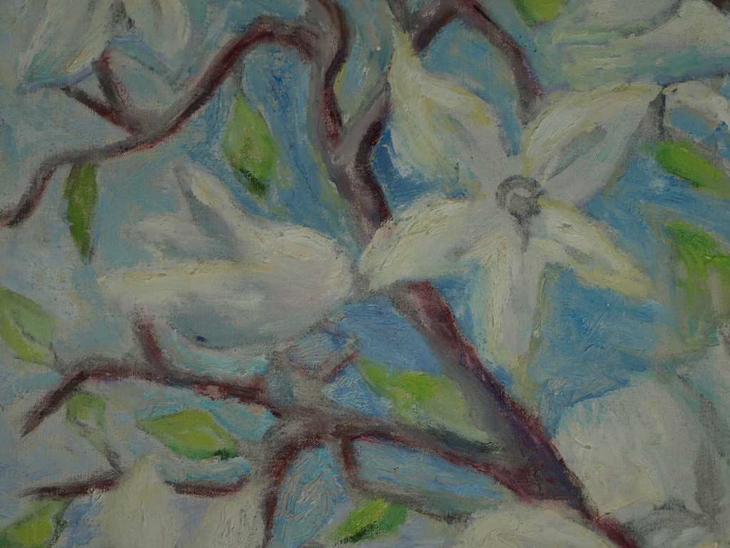 MARISKA HOFMAN-GÁSPÁR (1910) – Olieverf  – Witte lelies – Gesigneerd & ingelijst kopen? Bied vanaf 100!