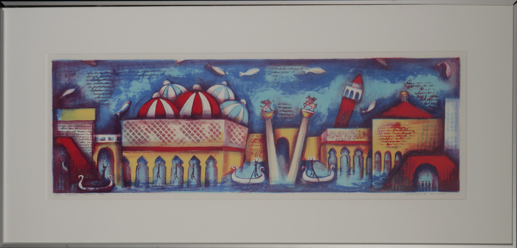 Marianne Aulman: Litho, Viaggio Mondo III - Ingelijst kopen? Bied vanaf 1!