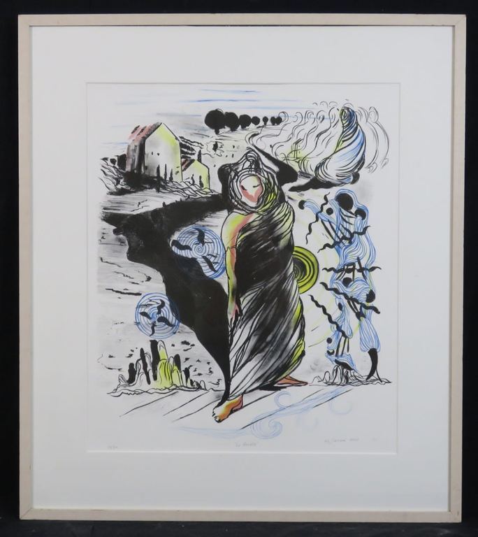 Nour Edinne Jarram: Litho, La Revolte - Ingelijst kopen? Bied vanaf 1!