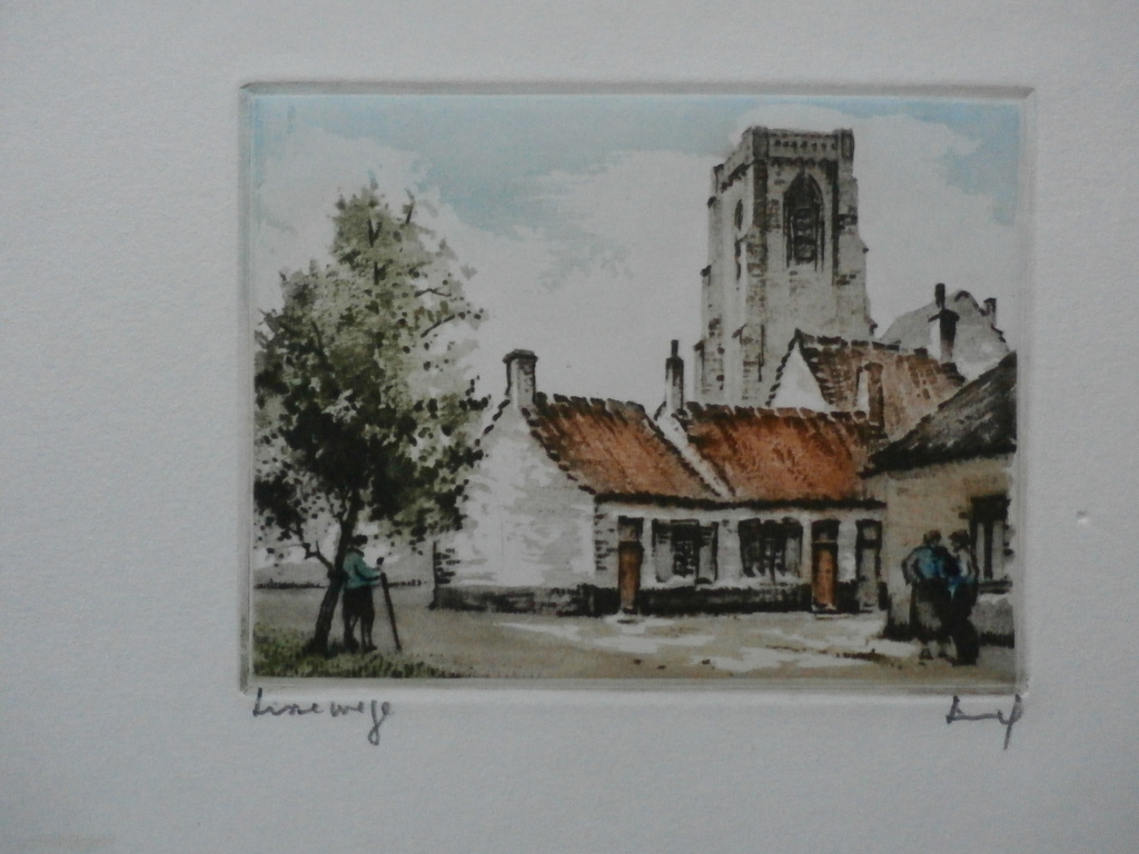 Roger Hebbelinck - ets/aquatint: Lissewege kopen? Bied vanaf 25!