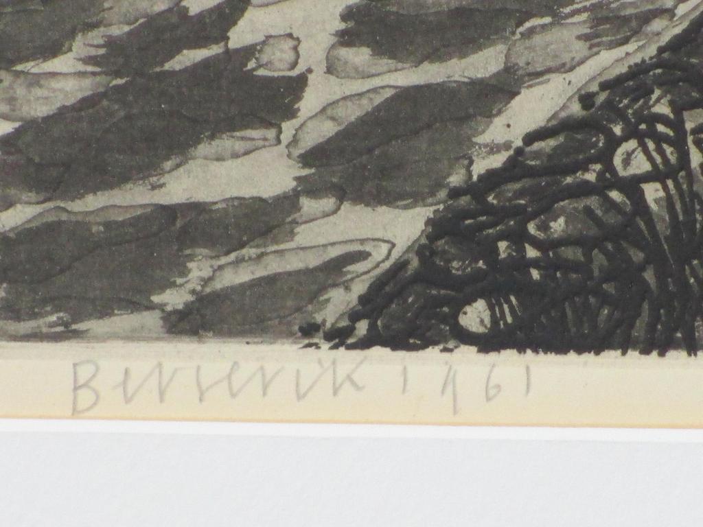 Herman Berserik, Pier met vuurtoren, figuren en stoomboot, Ets 1961 kopen? Bied vanaf 100!