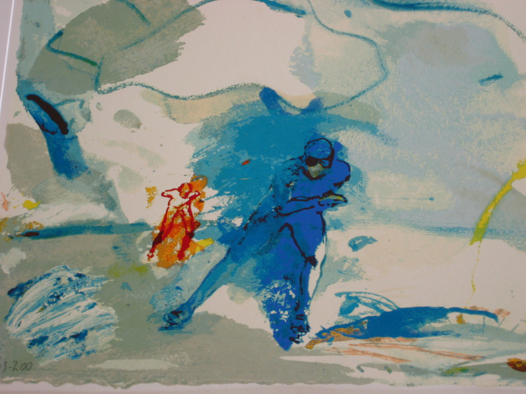 Jan van Diemen (1954). Zeefdruk. Schaatsers. kopen? Bied vanaf 1!