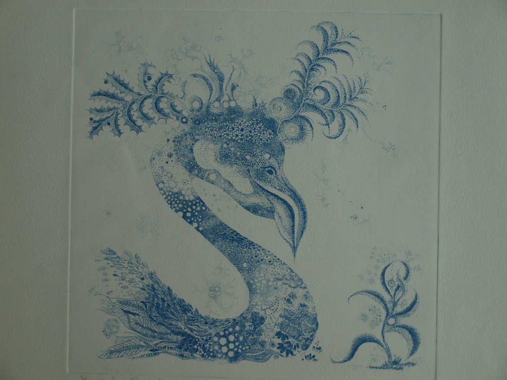 Kees de Ruijter : Ets , Blauwe vogel – gesigneerd - ca 1980 kopen? Bied vanaf 10!