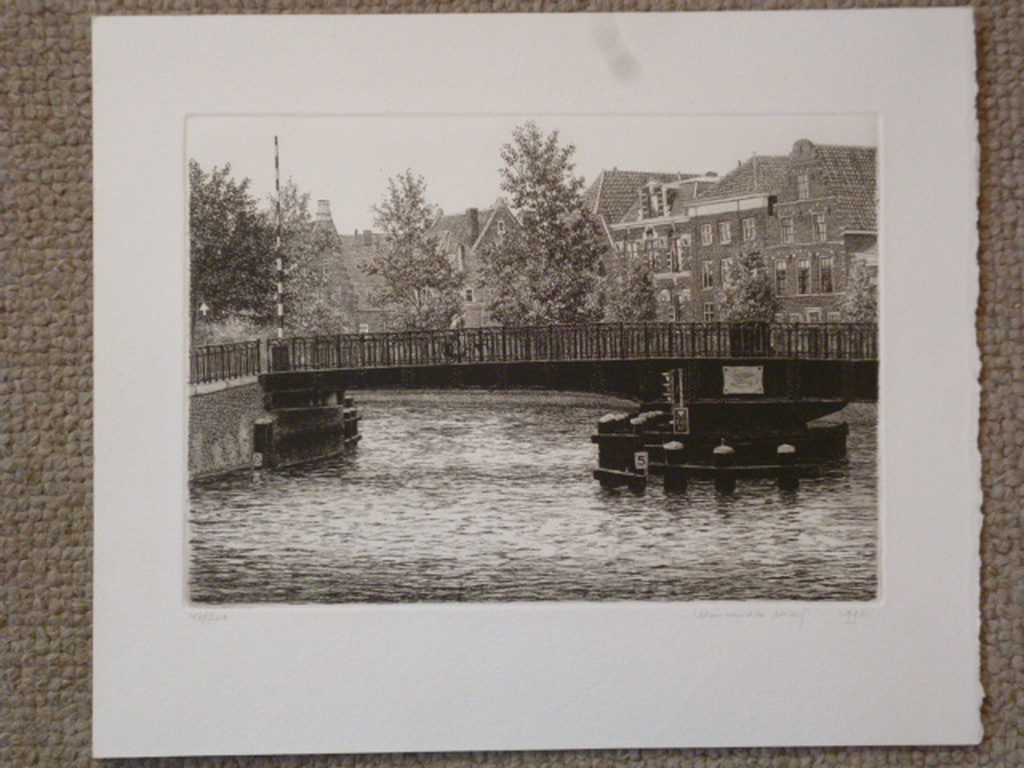Wim van der Meij - ets - Melkbrug over het Spaarne, Haarlem kopen? Bied vanaf 40!