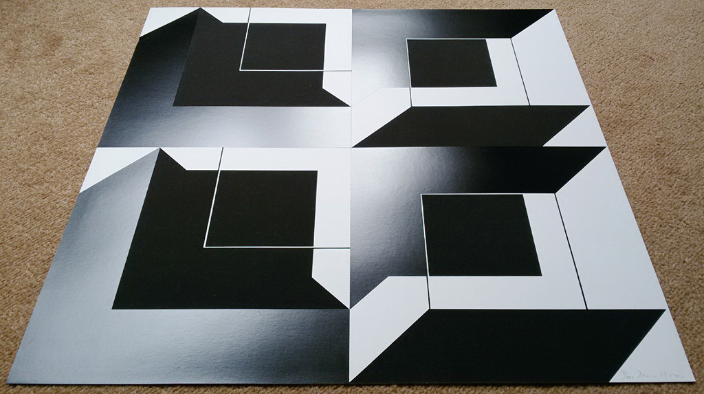 Imre Kocsis - Geometrisch abstract, zeefdruk kopen? Bied vanaf 75!