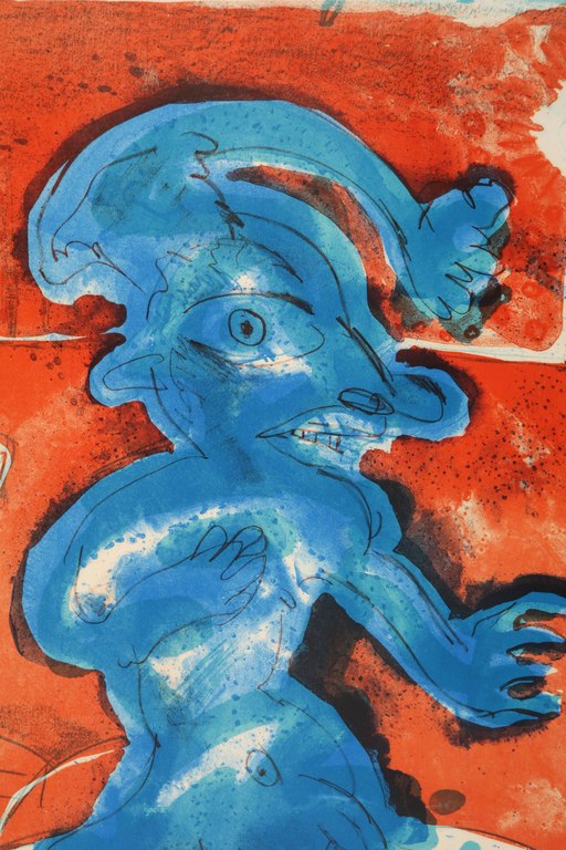 Lucebert: Litho, Blauw figuur kopen? Bied vanaf 200!