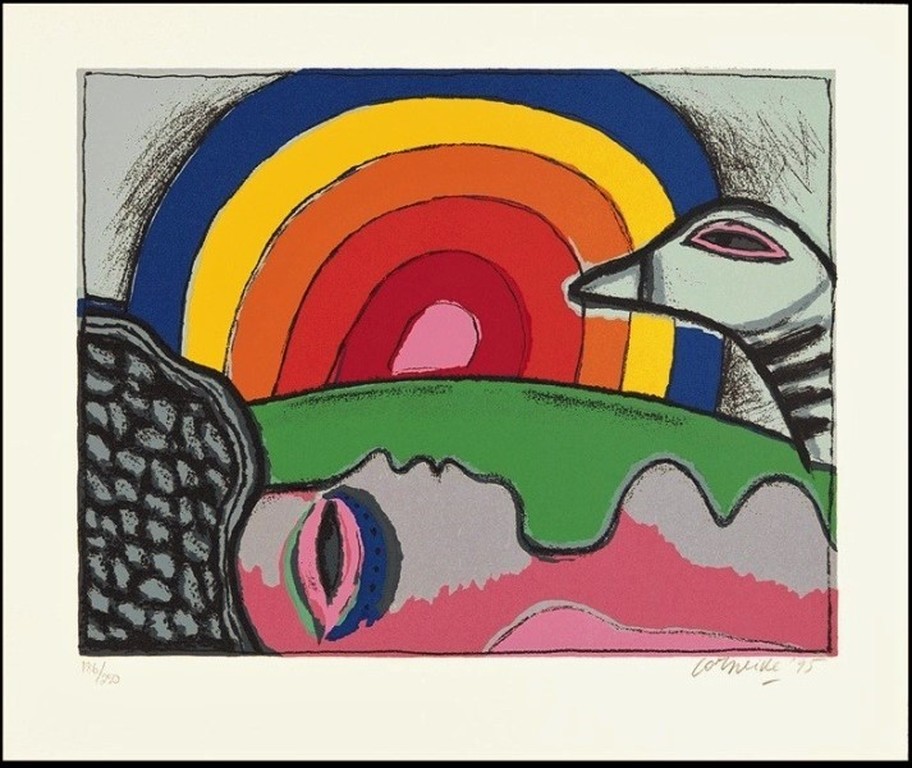 Corneille: Zeefdruk, Femme a l'arc-en-ciel kopen? Bied vanaf 120!