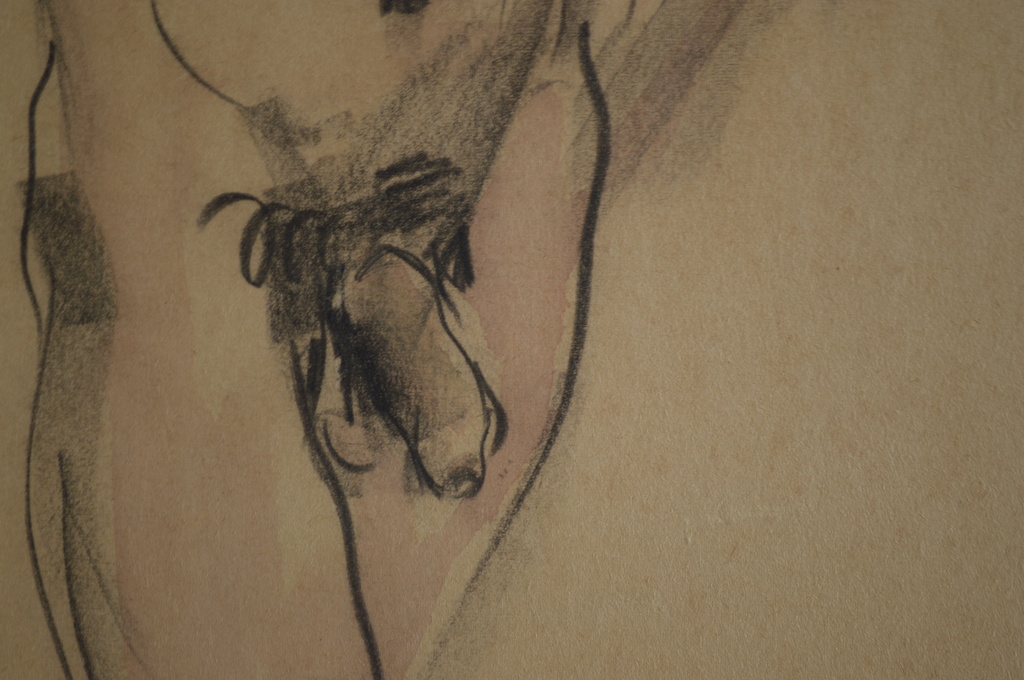 Bob ten Hoope (1920-2014) naakt krijt/aquarel - 30x40 - 1987 verkocht voor € 130!