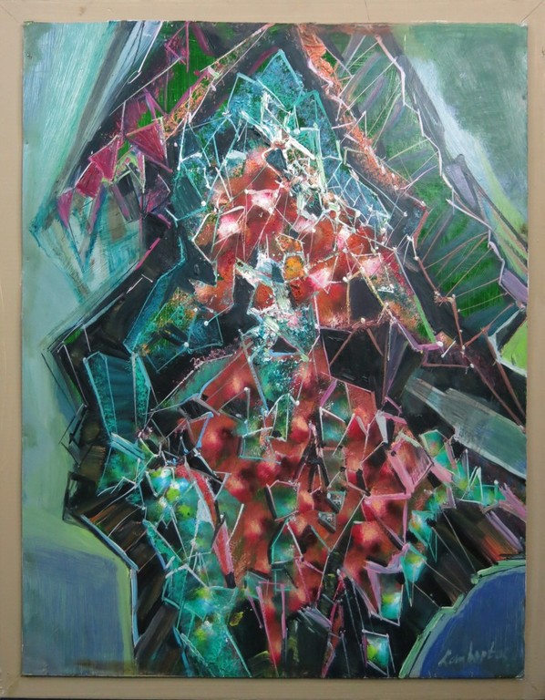 Lambertus de Jong: Olieverf op papier, Zonder titel - Ingelijst kopen? Bied vanaf 100!