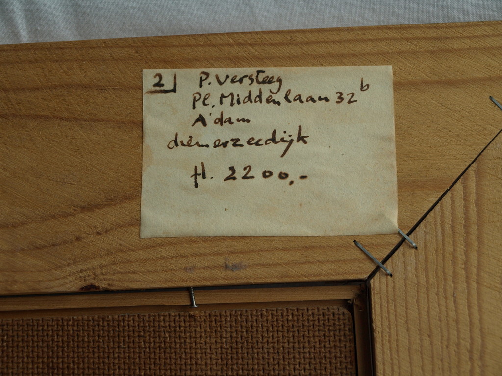 Paul Versteeg : Acrylverf op board , Diemerzeedijk – Gesigneerd - Ingelijst–1978 kopen? Bied vanaf 45!