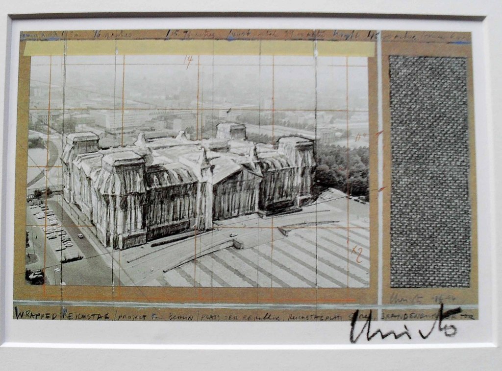 Christo - Reichstag , Project for Berlin 1995 - handgesigneerd  verkocht voor € 50!