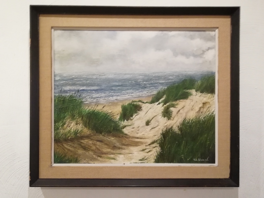 onbekend kunstenaar - olieverf op doek - Heist aan zee - duin en zee zicht kopen? Bied vanaf 50!