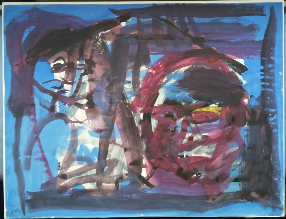 Piet Vos - acrylverf op papier kopen? Bied vanaf 65!