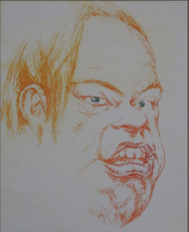 Herman Gordijn: Droge naald, Portret van man met groene ogen kopen? Bied vanaf 20!