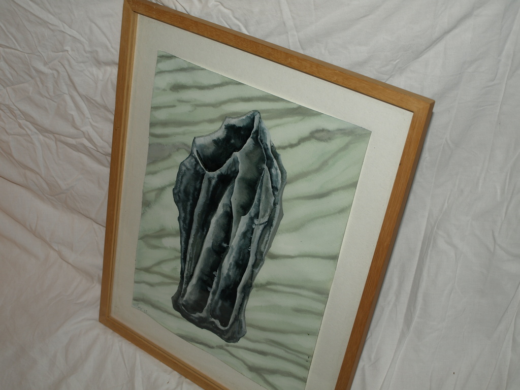 MAREIKE GEYS – Aquarel – Rots – Gesigneerd & ingelijst – 1995 kopen? Bied vanaf 75!