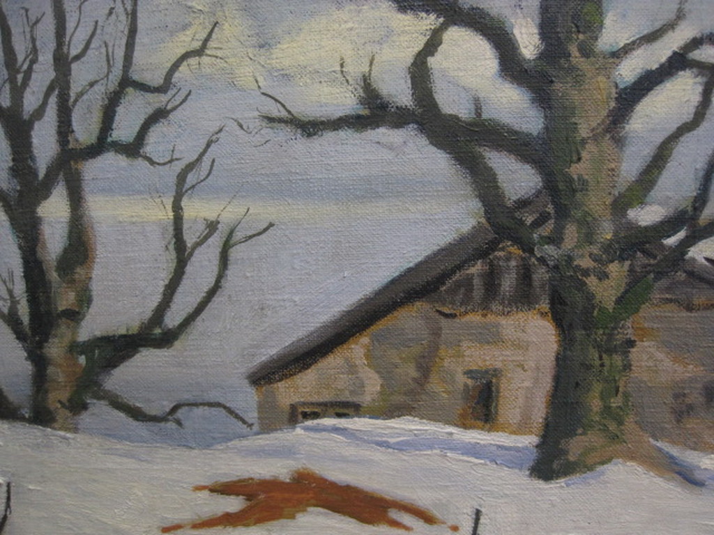 Alexandre Girod 1889-1929 olieverf "Winters landschap" omstreeks 1910 kopen? Bied vanaf 1!
