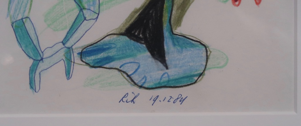 Rik van Iersel: Kleurpotloodtekening, Z.T. Twee figuren - Ingelijst kopen? Bied vanaf 120!