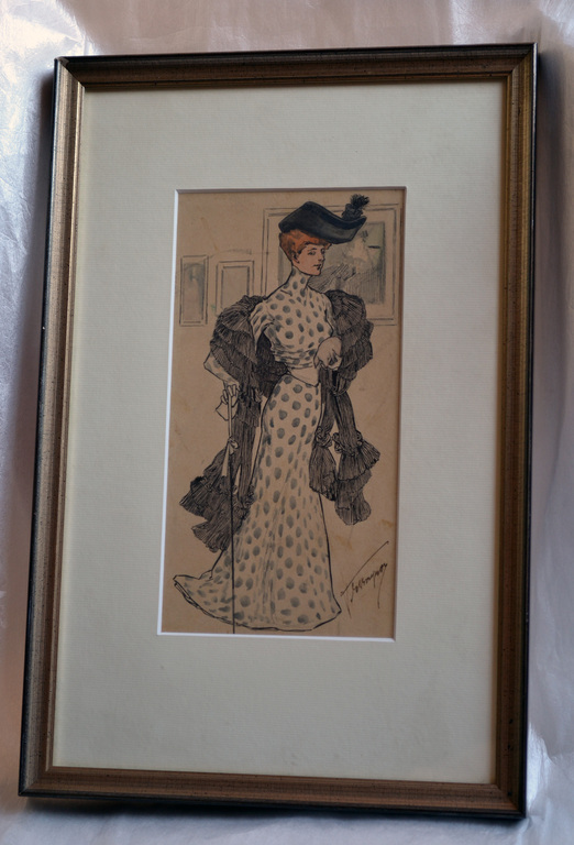 Art Nouveau - Jugendstil - oude Aquarel tekening - gesigneerd  kopen? Bied vanaf 195!