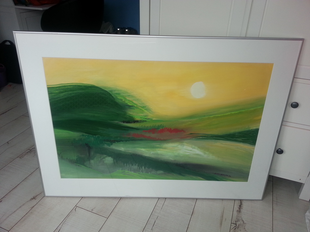 Bert Bruijn-gouache, gesigneerd en gedateerd '94 verkocht voor € 35!
